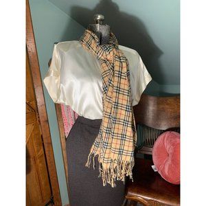 Vintage cashmere plaid scarf